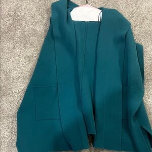 Free People Teal Open Front Cardigan